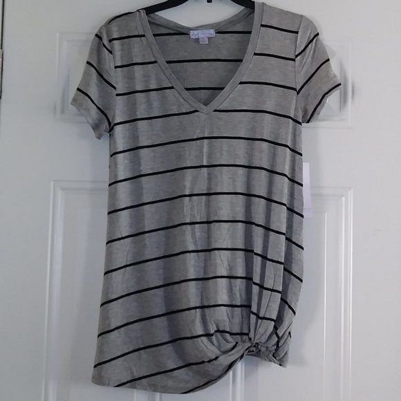 Women's short-sleeved top with stripes JUNIPER Ln maternity gray color, size L - Picture 7 of 14